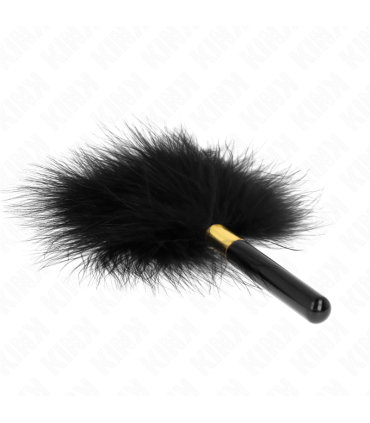 KINK PLUMAS PARA COSQUILLAS METAL DORADO NEGRA 18 CM