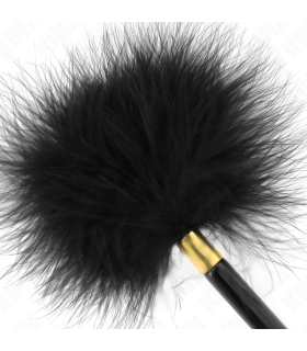 KINK PLUMAS PARA COSQUILLAS METAL DORADO NEGRA 18 CM