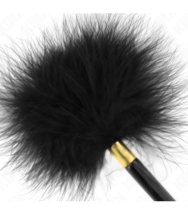 KINK PLUMAS PARA COSQUILLAS METAL DORADO NEGRA 18 CM