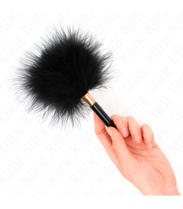 KINK PLUMAS PARA COSQUILLAS METAL DORADO NEGRA 18 CM