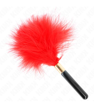 KINK PLUMAS PARA COSQUILLAS METAL DORADO ROJO 18 CM