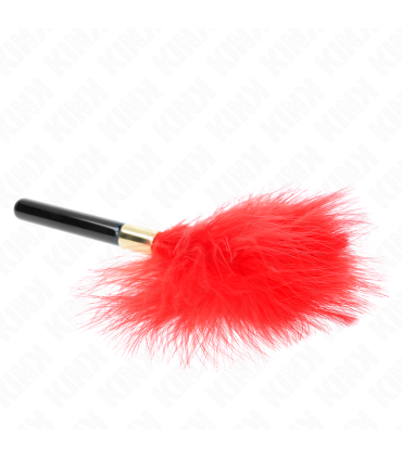 KINK PLUMAS PARA COSQUILLAS METAL DORADO ROJO 18 CM