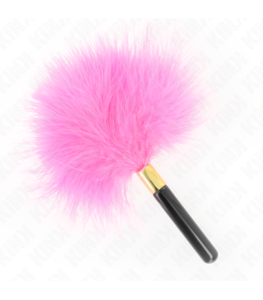 KINK PLUMAS PARA COSQUILLAS METAL DORADO FUCSIA 18 CM