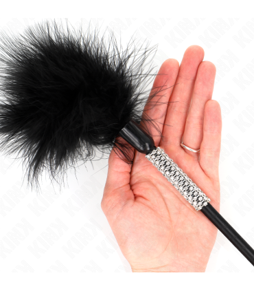 KINK PLUMAS PARA COSQUILLAS CON MANGO DE DIAMANTES DE IMITACION 50 CM