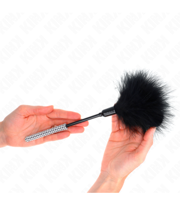 KINK PLUMAS PARA COSQUILLAS CON MANGO DE DIAMANTES DE IMITACION 27 CM
