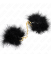 KINK - ESPOSAS DE PLUMAS NEGRO CON CADENA DORADA MODELO 2