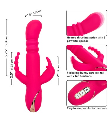 CALEXOTICS JACK FANTASY TRIPLE VIBRADOR CALENTABLE RABBIT ROSA