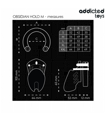 ADDICTED TOYS LOCKED OBSIDIAN HOLD JAULA PARA PENE TALLA M
