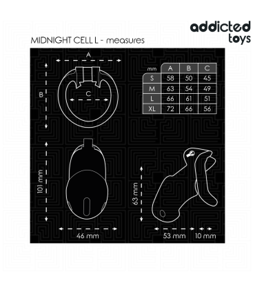 ADDICTED TOYS LOCKED MINDNIGHT CELL JAULA PARA PENE TALLA L