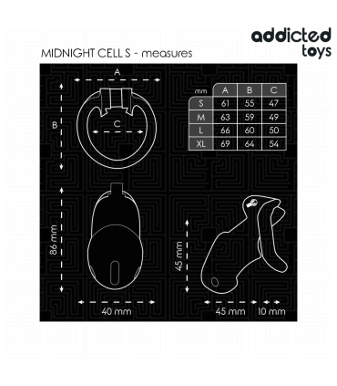 ADDICTED TOYS LOCKED MINDNIGHT CELL JAULA PARA PENE TALLA S