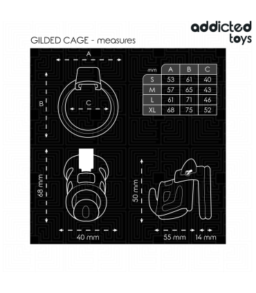 ADDICTED TOYS LOCKED GILDEN CAGE JAULA PARA PENE DE SILICONA 85 CM