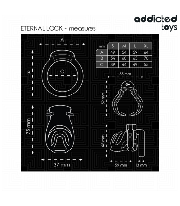 ADDICTED TOYS LOCKED ETERNAL LOCK JAULA PARA PENE 9 CM