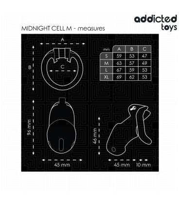 ADDICTED TOYS LOCKED MINDNIGHT CELL JAULA PARA PENE TALLA M