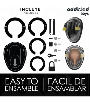 ADDICTED TOYS LOCKED KEYLESS RESTRAINT JAULA PARA PENE 115 CM