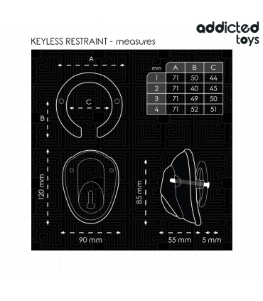 ADDICTED TOYS LOCKED KEYLESS RESTRAINT JAULA PARA PENE 115 CM