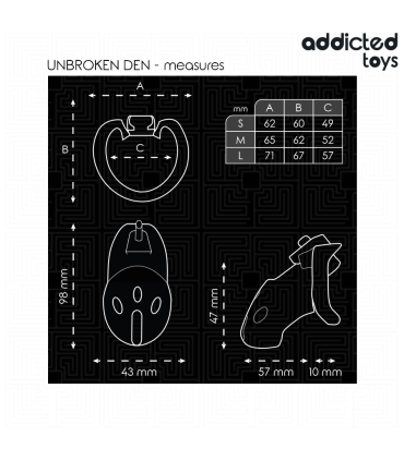 ADDICTED TOYS LOCKED UNBROKEN DEN JAULA PARA PENE 98 CM