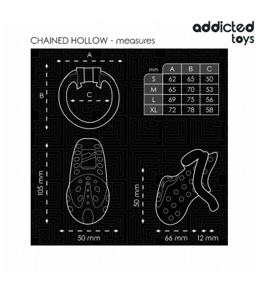 ADDICTED TOYS LOCKED CHAINED HOLLOW JAULA PARA PENE 105 CM