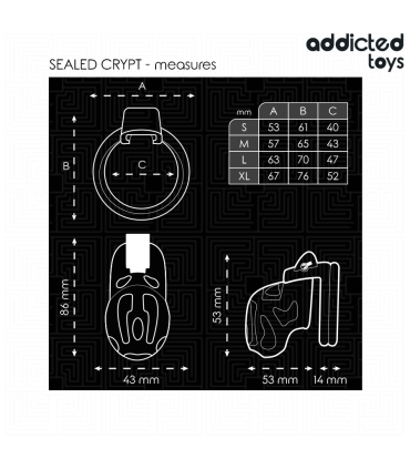 ADDICTED TOYS LOCKED SEALED CRYPT JAULA PARA PENE 8 CM