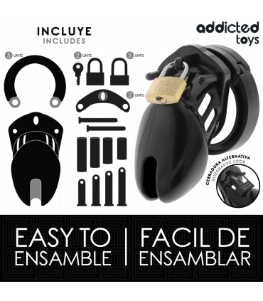 ADDICTED TOYS LOCKED OBSIDIAN HOLD JAULA PARA PENE TALLA S