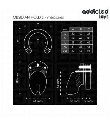 ADDICTED TOYS LOCKED OBSIDIAN HOLD JAULA PARA PENE TALLA S