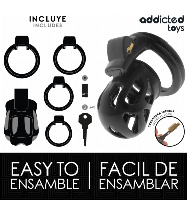 ADDICTED TOYS LOCKED SILENT KEEP JAULA PARA PENE 75 CM