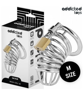 ADDICTED TOYS LOCKED IRON CELL JAULA PARA PENE DE METAL TALLA M