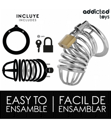 ADDICTED TOYS LOCKED IRON CELL JAULA PARA PENE DE METAL TALLA M