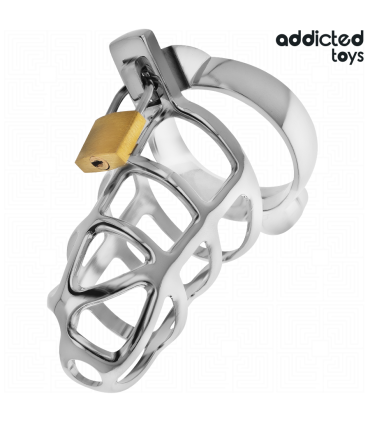 ADDICTED TOYS LOCKED SILVER LOCK JAULA PARA PENE DE METAL TALLA M