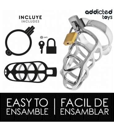 ADDICTED TOYS LOCKED SILVER LOCK JAULA PARA PENE DE METAL TALLA M