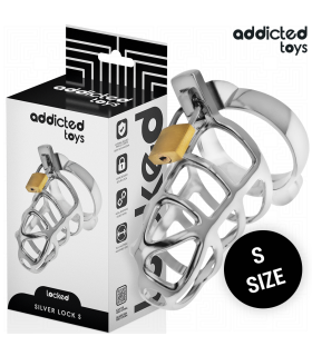 ADDICTED TOYS LOCKED SILVER LOCK JAULA PARA PENE DE METAL TALLA S