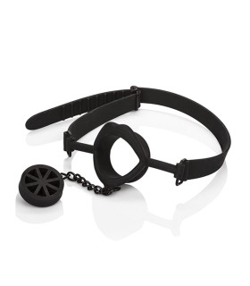 CALEXOTICS SCANDAL MORDAZA CON TAPON DE SILICONA NEGRO