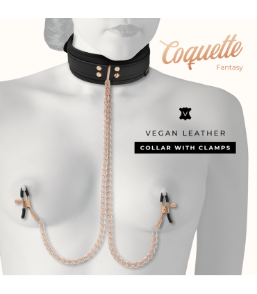 COQUETTE CHIC DESIRE FANTASY COLLAR CON PINZAS PEZONES CON FORRO DE NEOPRENO