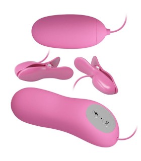 PRETTY LOVE PINZAS CON VIBRACION Y ELETROSHOCK ROSA