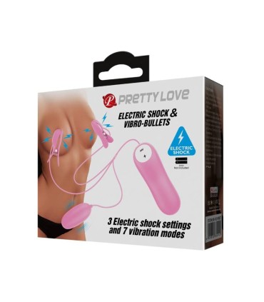 PRETTY LOVE PINZAS CON VIBRACION Y ELETROSHOCK ROSA