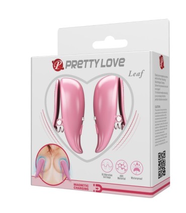 PRETTY LOVE LEAF PINZAS VIBRATORIAS PARA PEZONES ROSA