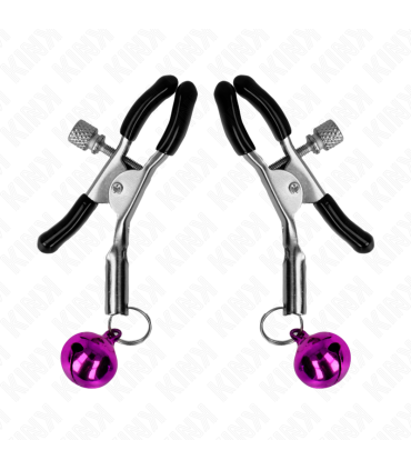 KINK PINZAS PARA PEZONES CON CAMPANILLA VIOLETA 6 CM