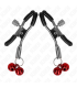 KINK PINZAS PARA PEZONES CON DOBLE CAMPANILLA ROJO 6 CM