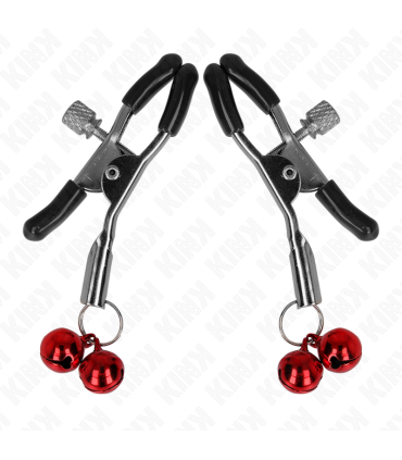 KINK PINZAS PARA PEZONES CON DOBLE CAMPANILLA ROJO 6 CM