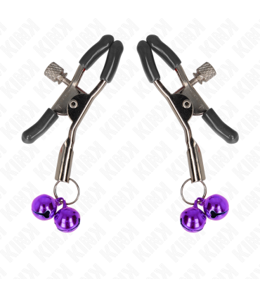 KINK PINZAS PARA PEZONES CON DOBLE CAMPANILLA VIOLETA 6 CM