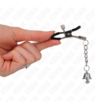 KINK PINZAS PARA PEZONES CON COLGANTE DE CAMPANA PLATEADO 6 CM