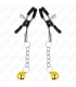 KINK PINZAS PARA PEZONES CON COLGANTE DE CASCABEL DORADO 6 CM