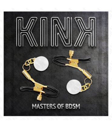 KINK PINZAS PARA PEZONES DORADAS CON COLGANTE DE VIDRIO 6 CM