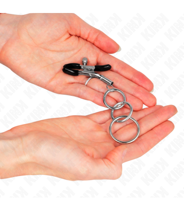 KINK PINZAS PARA PEZONES CON 3 AROS 6 CM