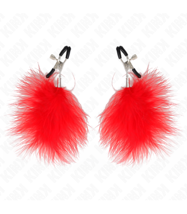 KINK PINZAS PARA PEZONES CON PLUMA ROJO 7 CM