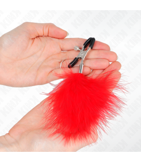 KINK PINZAS PARA PEZONES CON PLUMA ROJO 7 CM