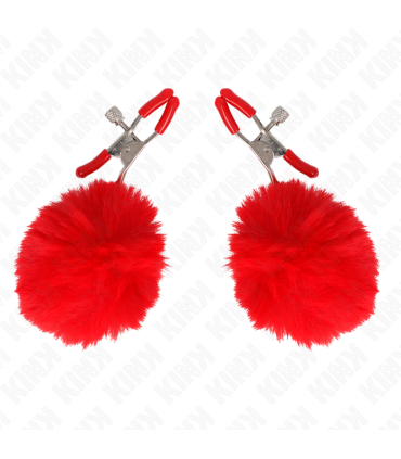 KINK PINZAS PARA PEZONES CON POMPON ROJO 6 CM