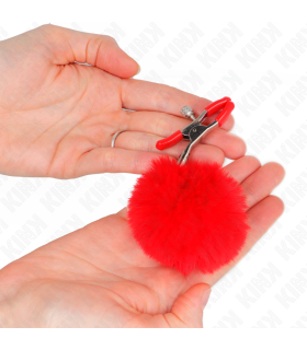 KINK PINZAS PARA PEZONES CON POMPON ROJO 6 CM