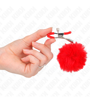 KINK PINZAS PARA PEZONES CON POMPON ROJO 6 CM