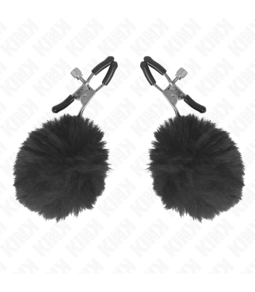 KINK PINZAS PARA PEZONES CON POMPON NEGRO 6 CM