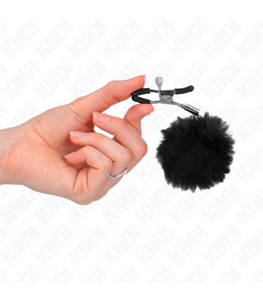 KINK PINZAS PARA PEZONES CON POMPON NEGRO 6 CM